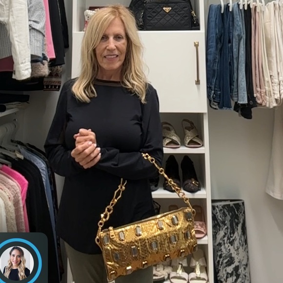 Prada Gold Python Whip Pietre Evening Clutch/Shoulder Bag with large Gemstones - Picture 16 of 17